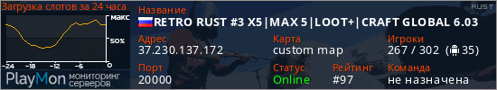 баннер для сервера rust. RETRO RUST #3 Х5|MAX 5|LOOT+|CRAFT GLOBAL 6.03