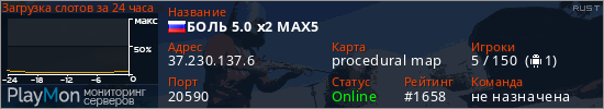баннер для сервера rust. БОЛЬ 5.0 x2 MAX5
