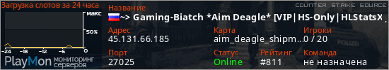 баннер для сервера css. ~> Gaming-Biatch *Aim Deagle* [VIP|HS-Only|HLStatsX|FastDL]