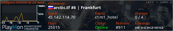 баннер для сервера l4d2. arctic.tf #6 | Frankfurt