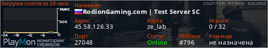 баннер для сервера css. RodionGaming.com | Test Server SC