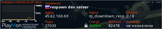 баннер для сервера garrysmod. respawn dev server