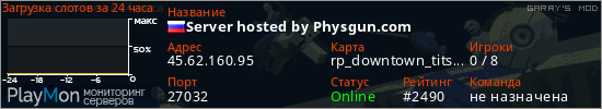 баннер для сервера garrysmod. Server hosted by Physgun.com