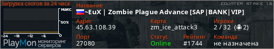 баннер для сервера cs. ~EuX | Zombie Plague Advance [SAP|BANK|VIP]