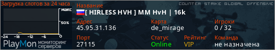 баннер для сервера csgo. [ HIRLESS HVH ] MM HvH | 16k