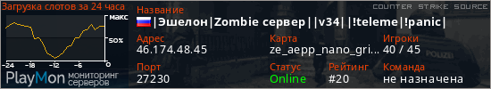 баннер для сервера css. |Эшелон|Zombie сервер||v34||!teleme|!panic|