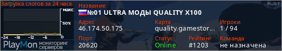 баннер для сервера rust. №01 ULTRA МОДЫ QUALITY X100
