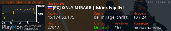 баннер для сервера cs2. [РС] ONLY MIRAGE | !skins !vip !lvl