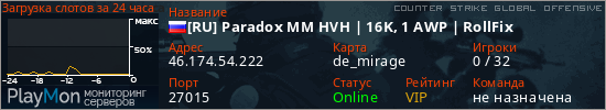 баннер для сервера csgo. [RU] Paradox MM HVH | 16K, 1 AWP | RollFix