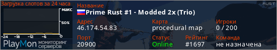 баннер для сервера rust. Prime Rust #1 - Modded 2x (Trio)