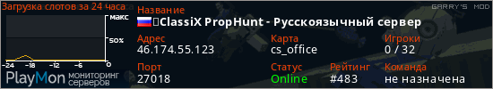 баннер для сервера garrysmod. ★ClassiX PropHunt - Русскоязычный сервер