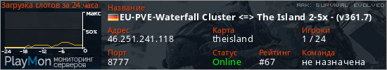 баннер для сервера ark. EU-PVE-Waterfall Cluster <=> The Island 2-5x - (v361.7)