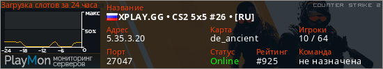 баннер для сервера cs2. XPLAY.GG • CS2 5x5 #26 • [RU]
