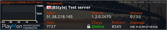 баннер для сервера crmp. [BStyle] Test server