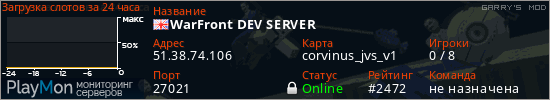 баннер для сервера garrysmod. WarFront DEV SERVER