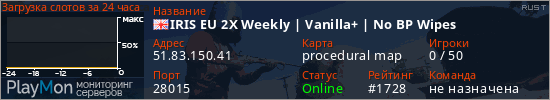 баннер для сервера rust. IRIS EU 2X Weekly | Vanilla+ | No BP Wipes
