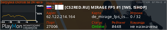 баннер для сервера cs2. ➥ ███ [CS2RED.RU] MIRAGE FPS #1 [!WS, !SHOP]