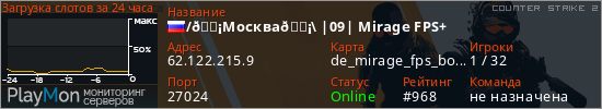 баннер для сервера cs2. /🟡Москва🟡\ |09| Mirage FPS+