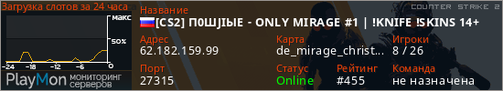 баннер для сервера cs2. [CS2] П0ШJIЫЕ - ONLY MIRAGE #1 | !KNIFE !SKINS 14+