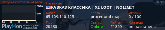 баннер для сервера rust. КАВКАЗ КЛАССИКА | X2 LOOT | NOLIMIT