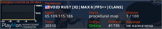 баннер для сервера rust. VOID RUST [X2|MAX 6|FPS++|CLANS]