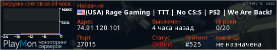 баннер для сервера garrysmod. (USA) Rage Gaming | TTT | No CS:S | PS2 | We Are Back!