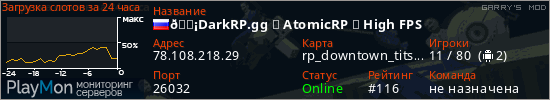 баннер для сервера garrysmod. 🟡DarkRP.gg ┇ AtomicRP ┇ High FPS