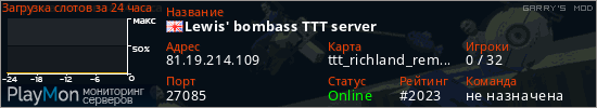 баннер для сервера garrysmod. Lewis' bombass TTT server
