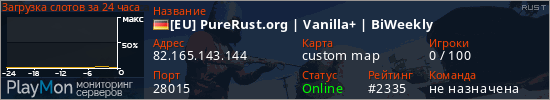 баннер для сервера rust. [EU] PureRust.org | Vanilla+ | BiWeekly