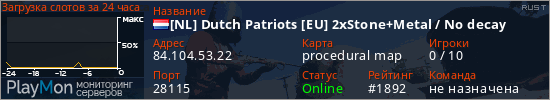 баннер для сервера rust. [NL] Dutch Patriots [EU] 2xStone+Metal / No decay