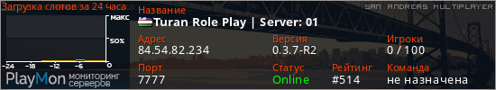 баннер для сервера samp. Turan Role Play | Server: 01