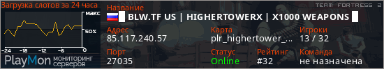баннер для сервера tf2. █ BLW.TF US | HIGHERTOWERX | X1000 WEAPONS █