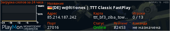 баннер для сервера garrysmod. [DE] w@lt&reg;ones | TTT Classic FastPlay