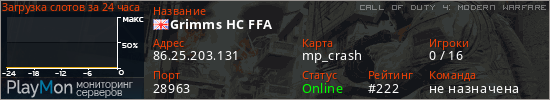 баннер для сервера cod4. Grimms HC FFA