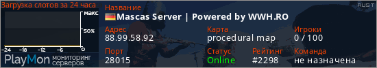 баннер для сервера rust. Mascas Server | Powered by WWH.RO