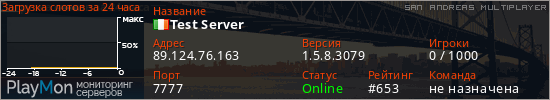 баннер для сервера samp. Test Server