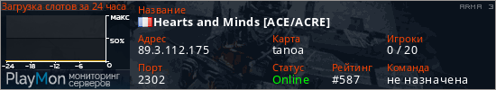 баннер для сервера arma3. Hearts and Minds [ACE/ACRE]