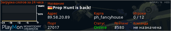 баннер для сервера garrysmod. Prop Hunt is back!