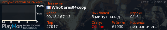 баннер для сервера l4d2. WhoCares04coop
