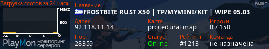 баннер для сервера rust. FROSTBITE RUST X50 | TP/MYMINI/KIT | WIPE 05.03