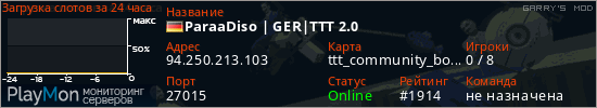 баннер для сервера garrysmod. ParaaDiso | GER|TTT 2.0