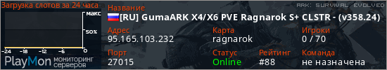 баннер для сервера ark. [RU] GumaARK X4/X6 PVE Ragnarok S+ CLSTR - (v358.24)