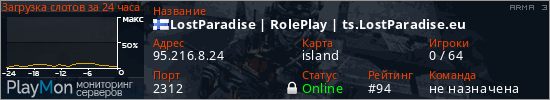 баннер для сервера arma3. LostParadise | RolePlay | ts.LostParadise.eu
