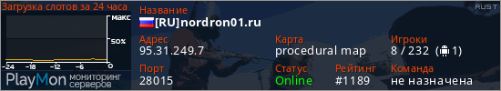 баннер для сервера rust. [RU]nordron01.ru